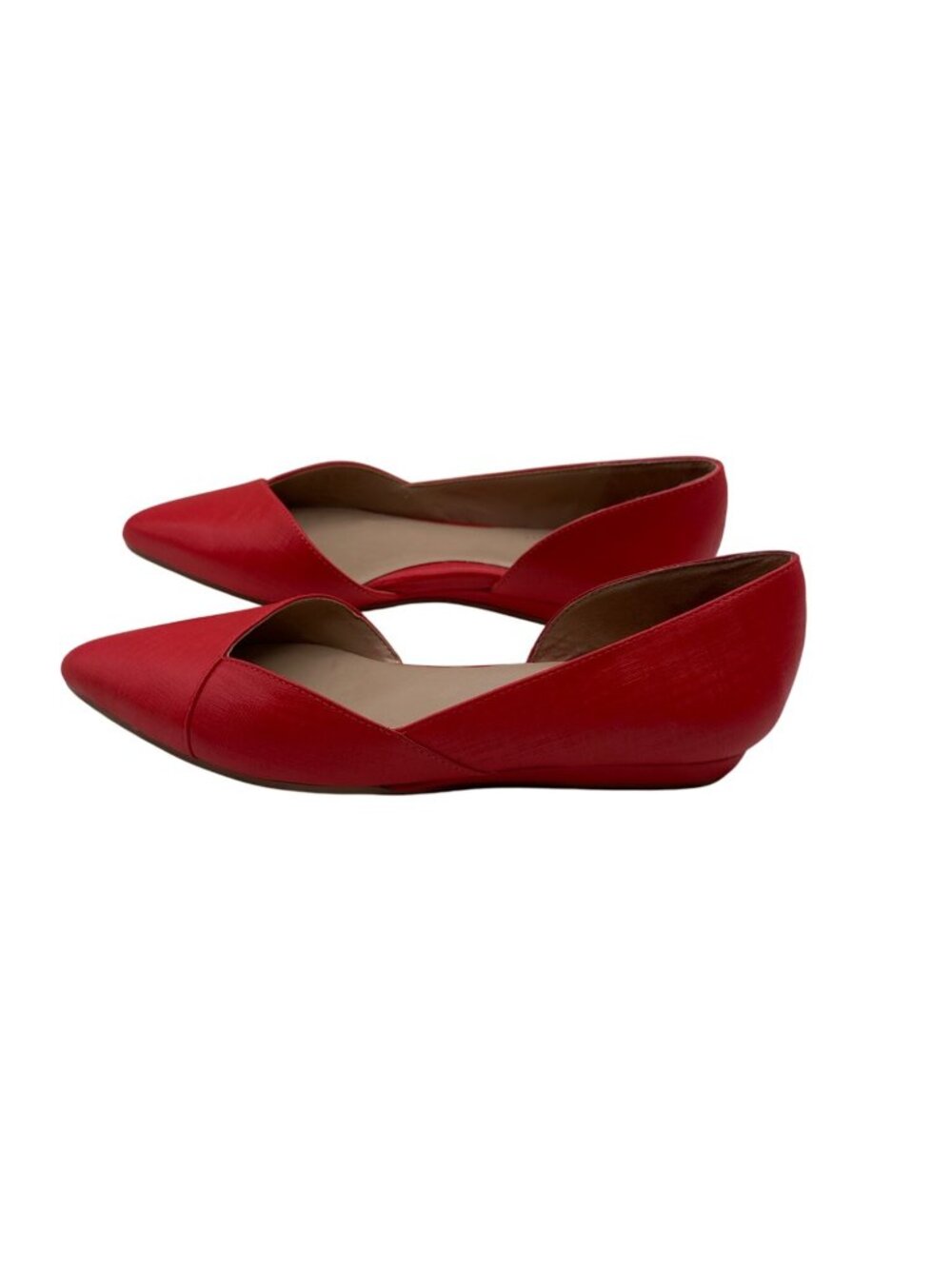 Naturalizer Size 6 Leather Casual Slip On Comfortable Pointed Toe  Flats Red